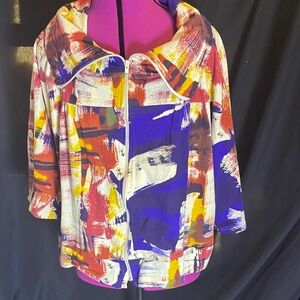 EUC Life Stule woman Vibrant multicolor zip up jacket 2X